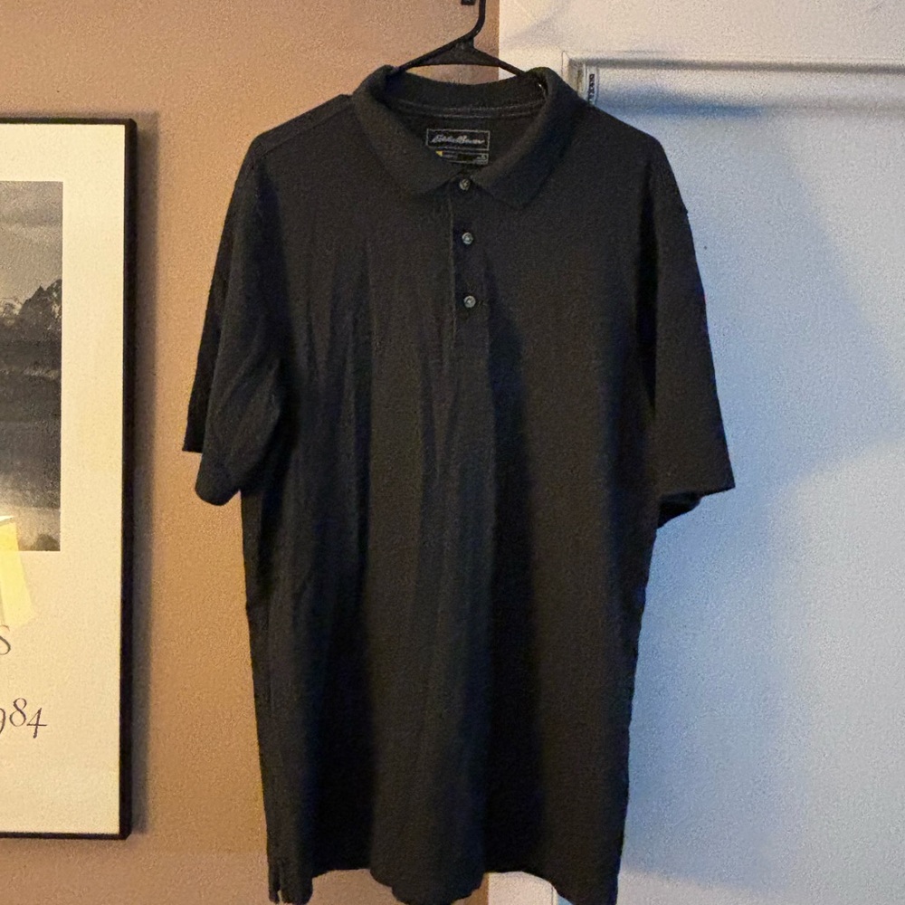 Eddie Bauer Polo Black Tall Large